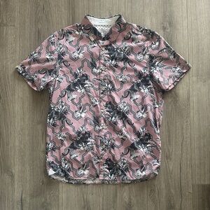 Ted Baker Men's Pink Floral Short Sleeve Shirt